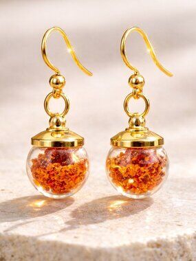 Glass Vial Relic Earrings | Witchy Nature Jewelry | Crystal Herb Bottle Gift